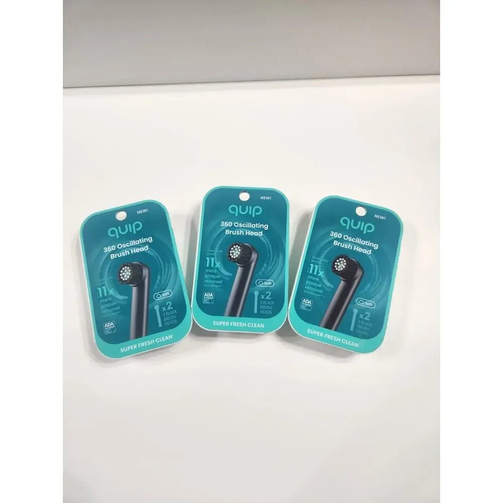 Electric Toothbrush Heads Refill Black Soft 6 Total Heads